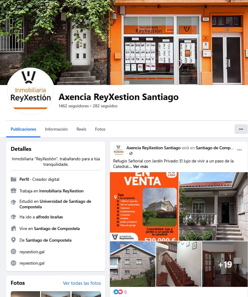 Facebook de ReyXestión, inmobiliaria en Santiago